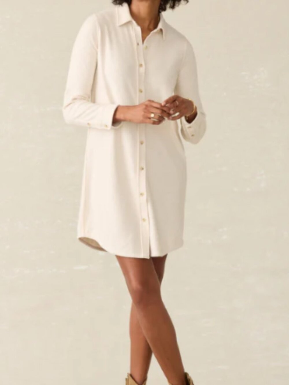 Faherty Legend Sweater Dress, Button Down, Long Sleeve - Womens Medium